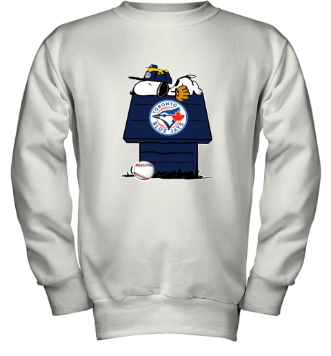 Toronto BLue Jays Snoopy And Woodstock Resting Together MLB Youth Sweatshirt