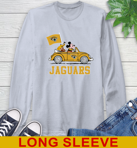 NFL Football Jacksonville Jaguars Pluto Mickey Driving Disney Shirt Long Sleeve T-Shirt 6