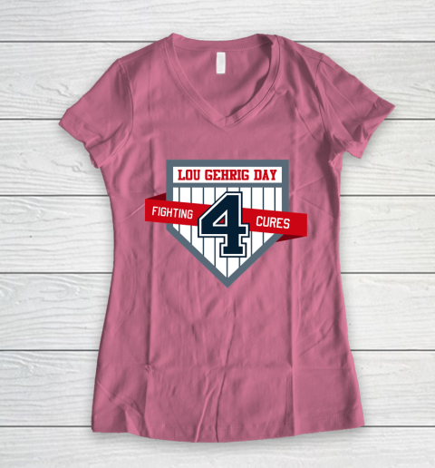 Lou Gehrig Day Women's V-Neck T-Shirt 7
