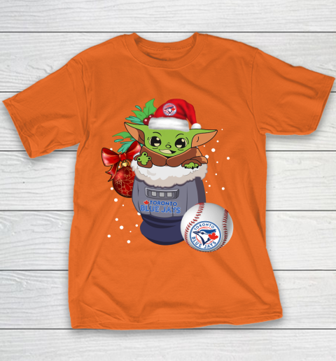 Toronto Blue Jays Christmas Baby Yoda Star Wars Funny Happy MLB Youth T-Shirt 6