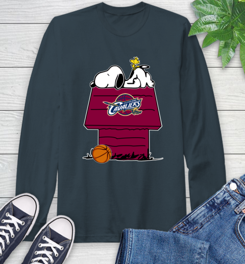 Cleveland Cavaliers NBA Basketball Snoopy Woodstock The Peanuts Movie Long Sleeve T-Shirt 8