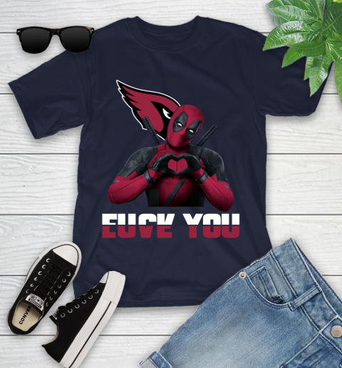 NHL Arizona Cardinals Deadpool Love You Fuck You Football Sports Youth T-Shirt 2