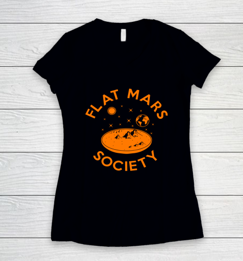 Flat Mars Society Shirt Women's V-Neck T-Shirt