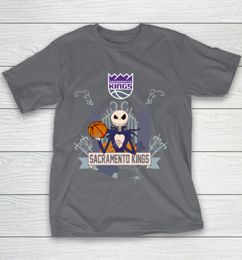 NBA Sacramento Kings Basketball Jack Skellington Halloween Youth T-Shirt 5