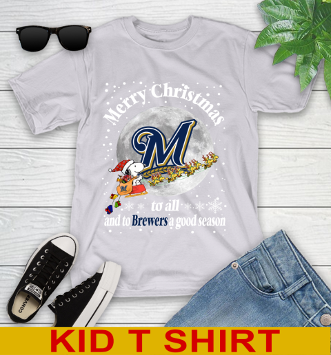 Milwaukee Brewers Merry Christmas To All And To Brewers A Good Season MLB Baseball Sports Youth T-Shirt 4