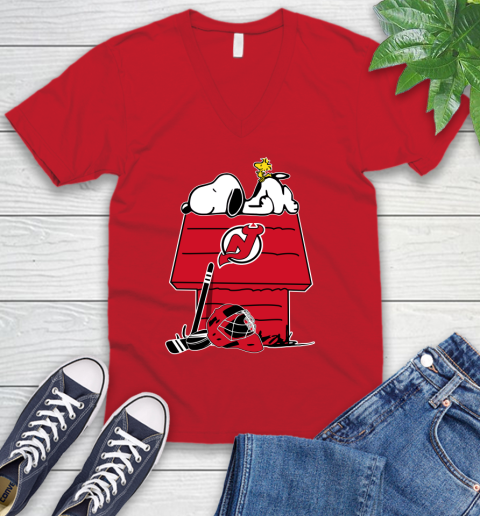 New York Islanders NHL Hockey Snoopy Woodstock The Peanuts Movie (2) V-Neck T-Shirt 7