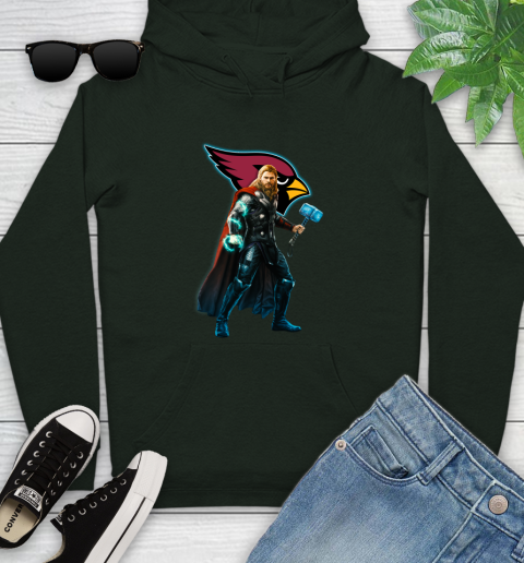 NFL Thor Avengers Endgame Football Arizona Cardinals Youth Hoodie 13