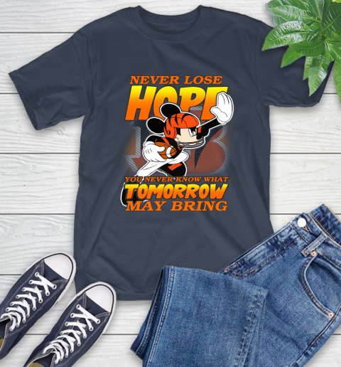 Cincinnati Bengals NFL Football Mickey Disney Never Lose Hope T-Shirt 3