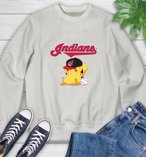 MLB Pikachu Baseball Sports Cleveland Indians Sweatshirt 12