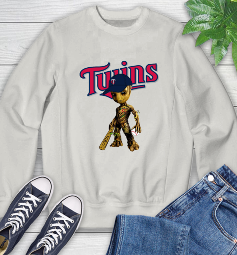 MLB Minnesota Twins Groot Guardians Of The Galaxy Baseball Sweatshirt 12