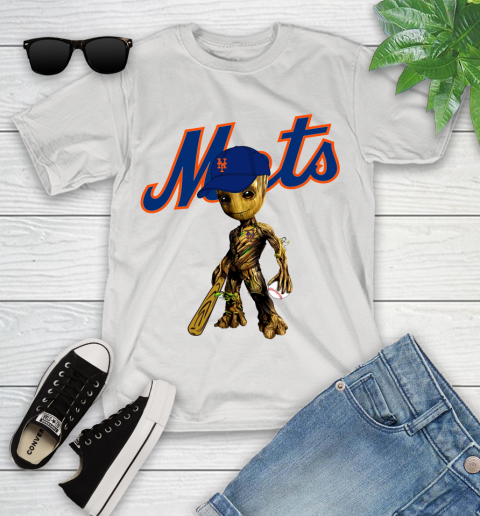 MLB New York Mets Groot Guardians Of The Galaxy Baseball Youth T-Shirt