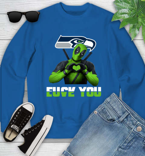 NHL Seattle Seahawks Deadpool Love You Fuck You Football Sports Youth Sweatshirt 7