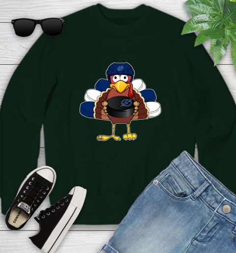Tampa Bay Lightning Turkey Thanksgiving Day Youth Sweatshirt 10