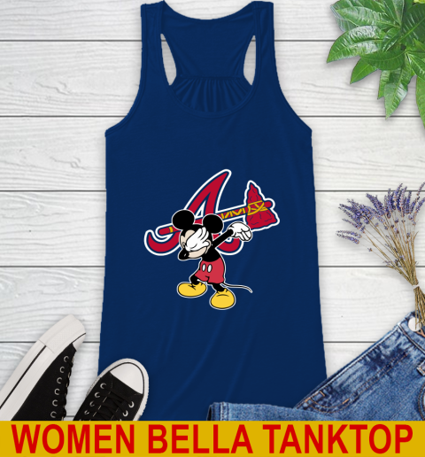 Atlanta Braves MLB Baseball Dabbing Mickey Disney Sports Racerback Tank 9