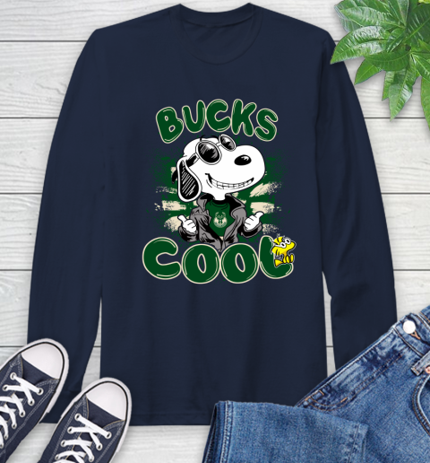 NBA Basketball Milwaukee Bucks Cool Snoopy Shirt Long Sleeve T-Shirt 3