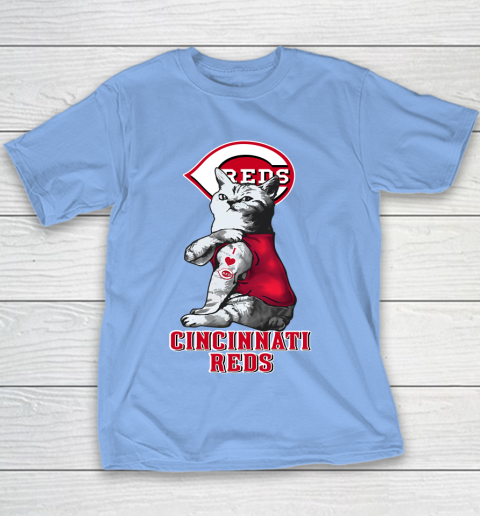 MLB Baseball My Cat Loves Cincinnati Reds Youth T-Shirt 8