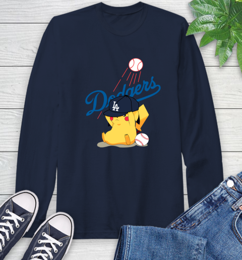 MLB Pikachu Baseball Sports Los Angeles Dodgers Long Sleeve T-Shirt 4