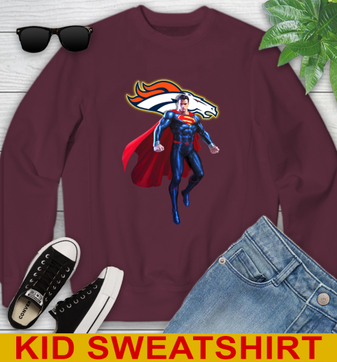 NFL Superman DC Sports Football Denver Broncos Youth Sweatshirt 5