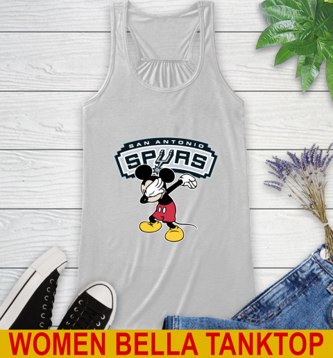 San Antonio Spurs NBA Basketball Dabbing Mickey Disney Sports Racerback Tank