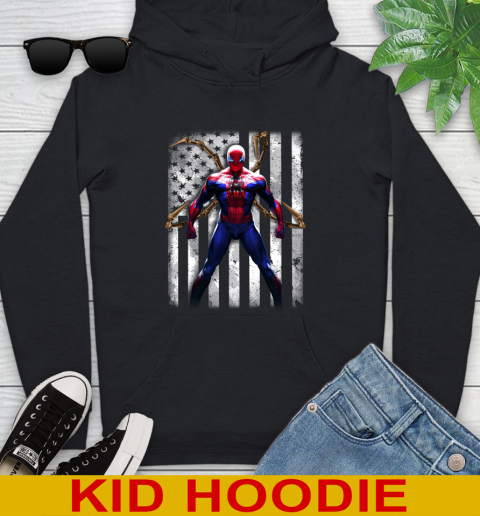 MLB Baseball Los Angeles Angels Spider Man Avengers Marvel American Flag Shirt Youth Hoodie