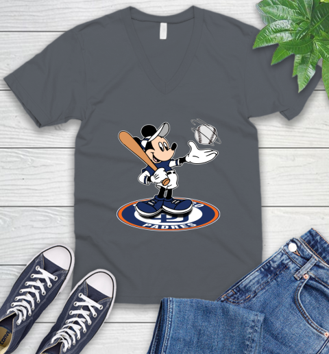 MLB Baseball San Diego Padres Cheerful Mickey Disney Shirt V-Neck T-Shirt 5