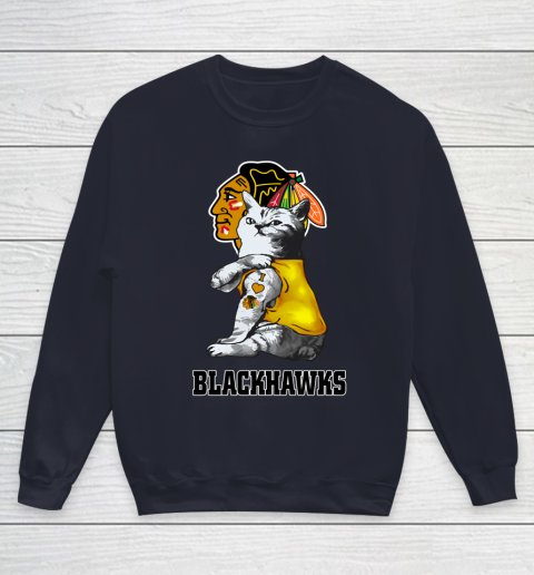 NHL My Cat Loves Chicago Blackhawks Hockey Youth Sweatshirt 2