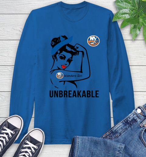 NHL New York Islanders Girl Unbreakable Hockey Sports Long Sleeve T-Shirt 7
