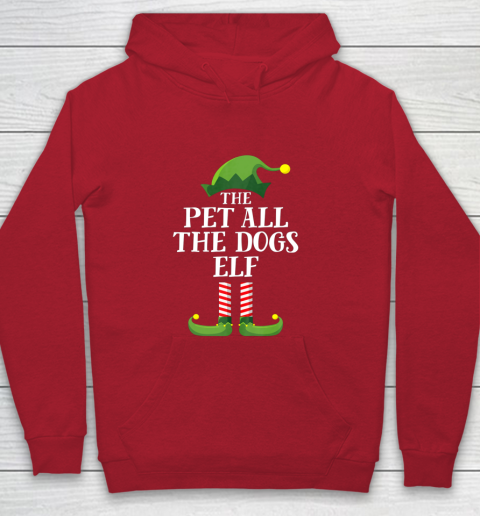 Pet All The Dogs Elf Matching Family Group Christmas Pajama Youth Hoodie 7