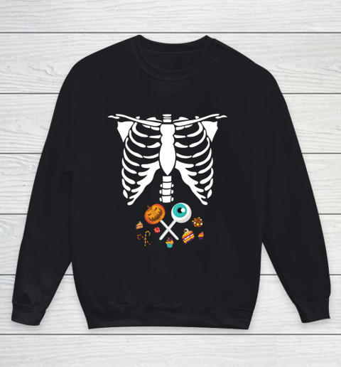 Halloween Skeleton Candy Funny X Ray Kids Boys Girls Gift Youth Sweatshirt