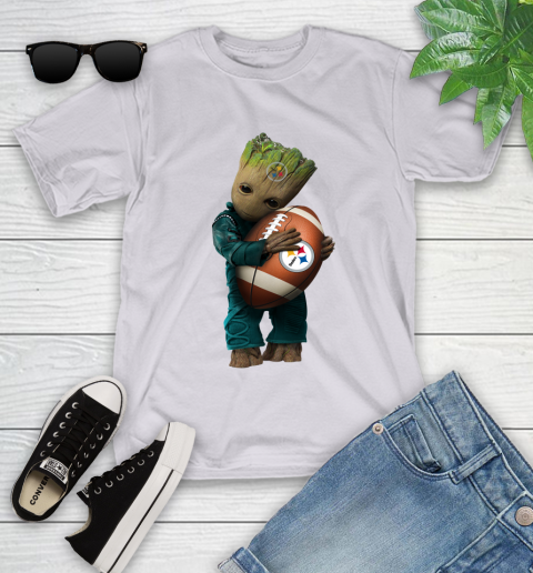 NFL Groot Guardians Of The Galaxy Football Sports Pittsburgh Steelers Youth T-Shirt 4