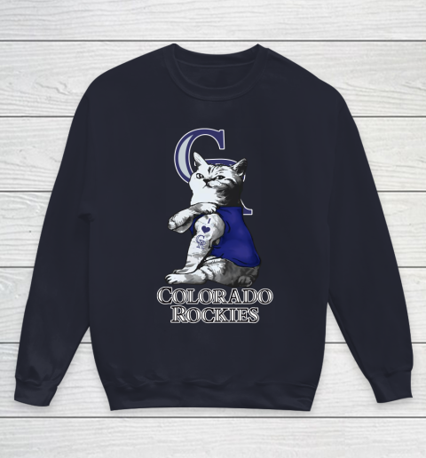 MLB Baseball My Cat Loves Colorado Rockies Youth Sweatshirt 2