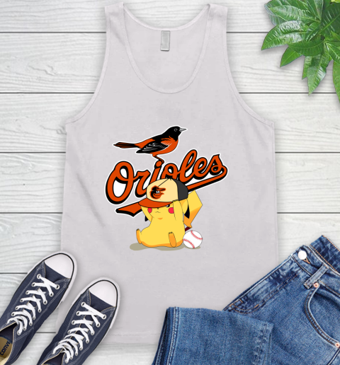 MLB Pikachu Baseball Sports Baltimore Orioles Tank Top