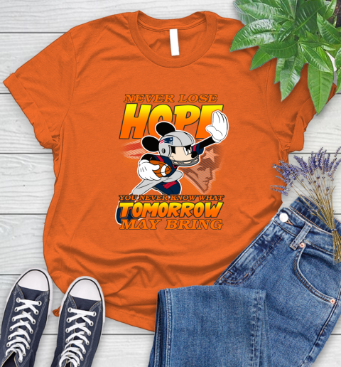 New England Patriots NFL Football Mickey Disney Never Lose Hope Women's T-Shirt 3