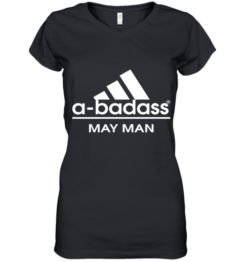A Badass May Men Are Born In March Women's V-Neck T-Shirt