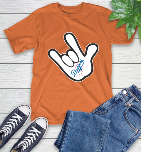 Los Angeles Dodgers MLB Baseball Mickey Rock Hand Disney T-Shirt 5
