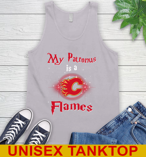 NHL Hockey Harry Potter My Patronus Is A Calgary Flames Tank Top 3