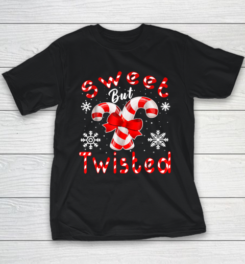 Candy Cane Sweet But Twisted Funny Merry Christmas Youth T-Shirt