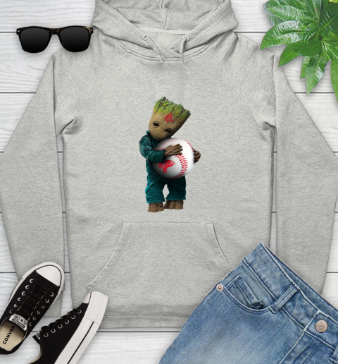 MLB Groot Guardians Of The Galaxy Baseball Sports Boston Red Sox Youth Hoodie