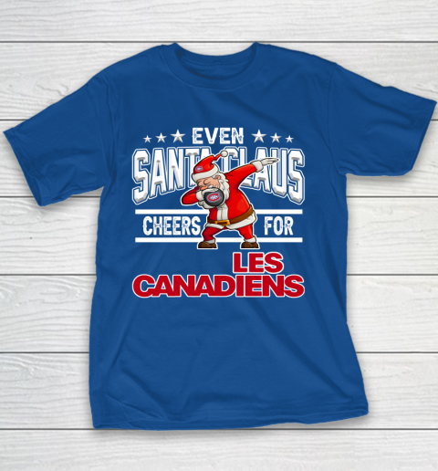 Montreal Canadiens Even Santa Claus Cheers For Christmas NHL Youth T-Shirt 6