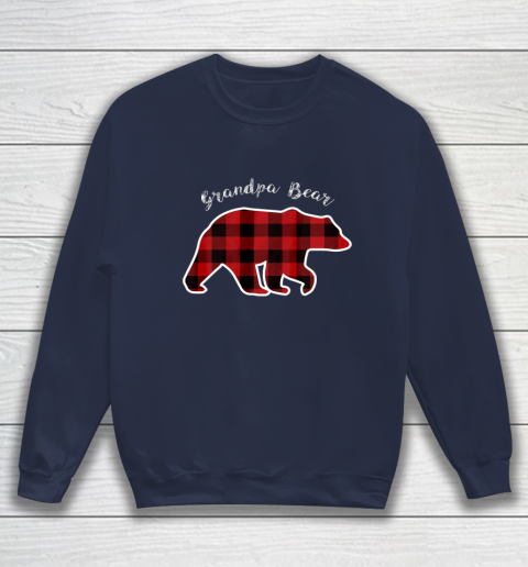 GRANDPA BEAR Men Red Plaid Christmas Pajama Family Gift Sweatshirt 2