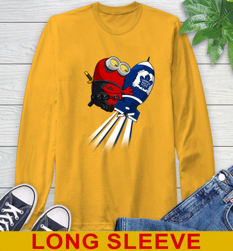 NHL Hockey Toronto Maple Leafs Deadpool Minion Marvel Shirt Long Sleeve T-Shirt 2