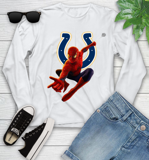 NFL Spider Man Avengers Endgame Football Indianapolis Colts Youth Long Sleeve