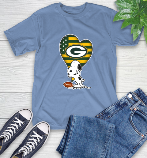 Green Bay Packers NFL Football The Peanuts Movie Adorable Snoopy T-Shirt 11