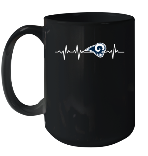 Los Angeles Rams NFL Football Heart Beat Shirt Ceramic Mug 15oz