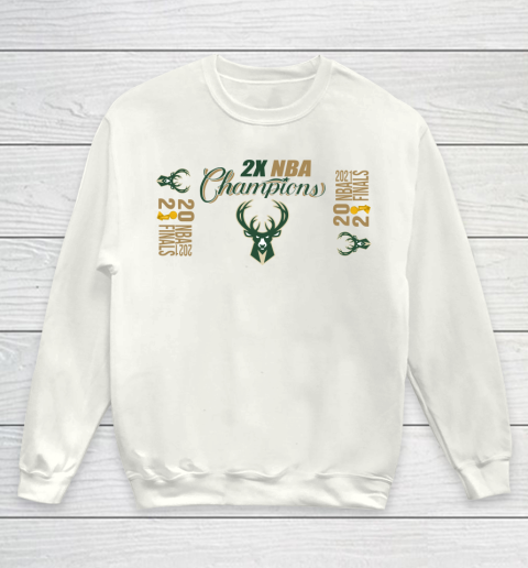 Bucks championship shirt  2X NBA championship 2021 Youth Sweatshirt