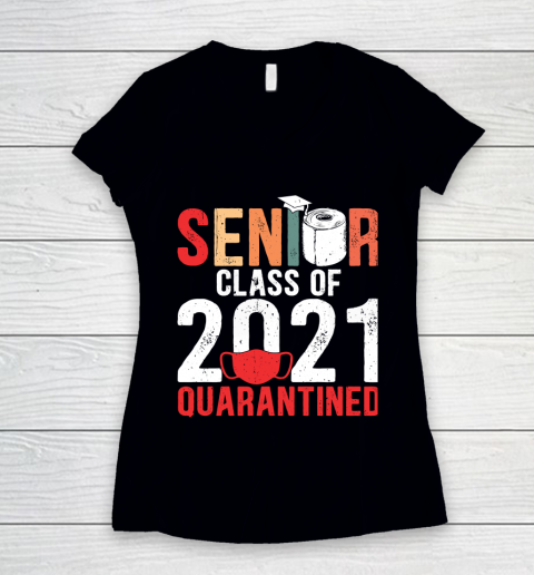 Senior Class of 2021 Quarantine Graduation Toilet Paper Women's V-Neck T-Shirt
