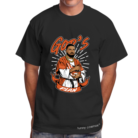 Air Jordan 1 Reverse Shattered Backboard Matching Sneaker Tshirt Frake God's Plan Orange and White Jordan Tshirt