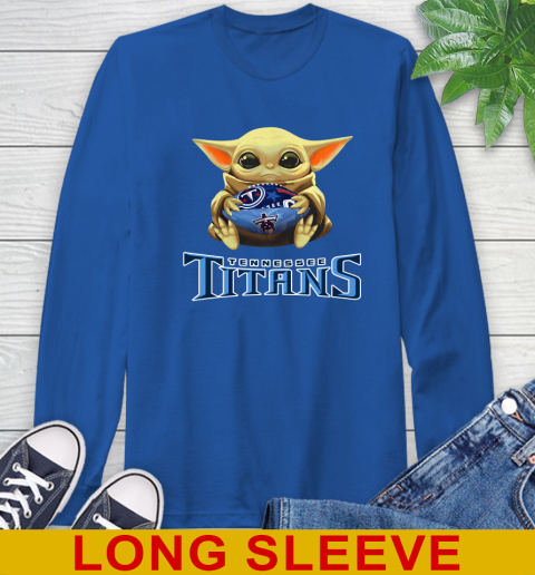 NFL Football Tennessee Titans Baby Yoda Star Wars Shirt Long Sleeve T-Shirt 9