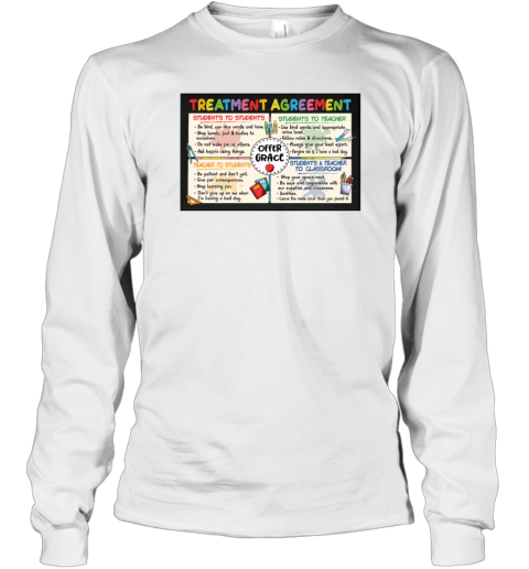 Colourful Teacher And Student Treatment Agreement Poster Long Sleeve T-Shirt