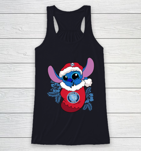 Tampa Bay Rays Christmas Stitch In The Sock Funny Disney MLB Racerback Tank 8